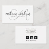 モノグラム手書きスクリプト署名 名刺 (正面/裏面)