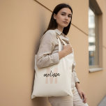 モノグラム手書きブラシシンプル トートバッグ<br><div class="desc">シンプルモノグラムと手書きブラシフォントの名前。</div>