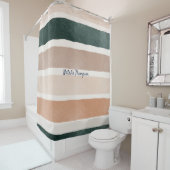モノグラム手絵を描型ストライプの可愛い シャワーカーテン (インサイチュ)