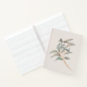 モノグラム手絵を描植物水色スタイリッシュ ノートブック (内部)