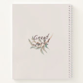 モノグラム手絵を描植物水色スタイリッシュ ノートブック (裏面)
