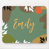 モノグラム抽象芸術と自然満月緑 マウスパッド (正面)