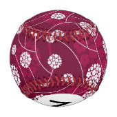 モノグラム抽象芸術の花柄 野球ボール (裏面)