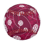 モノグラム抽象芸術の花柄 野球ボール (正面)