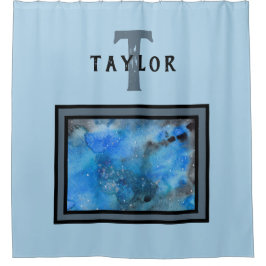 モノグラム抽象芸術アート シャワーカーテン