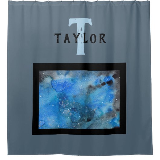 モノグラム抽象芸術アート シャワーカーテン (正面)