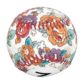モノグラム抽象芸術エレガンスフローラルパターン5 野球ボール (裏面)