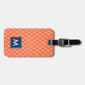 モノグラム抽象芸術オレンジ色の線の線のパターン ラゲッジタグ (正面横)