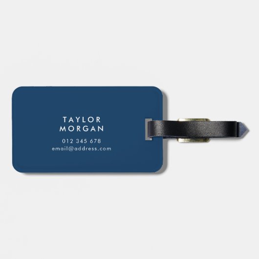 モノグラム抽象芸術オレンジ色の線の線のパターン ラゲッジタグ (裏面横)