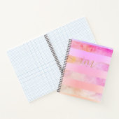 モノグラム抽象芸術ストライプイエロー水彩  ノートブック (内部)