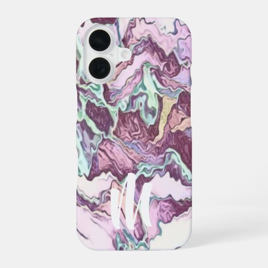 モノグラム抽象芸術パターン iPhone 16ケース (裏面)