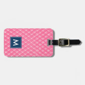 モノグラム抽象芸術ピンクラインストロークパターン ラゲッジタグ (正面横)