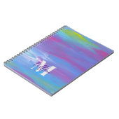 モノグラム抽象芸術ブルーグリーンパープルホワイト ノートブック (左側)