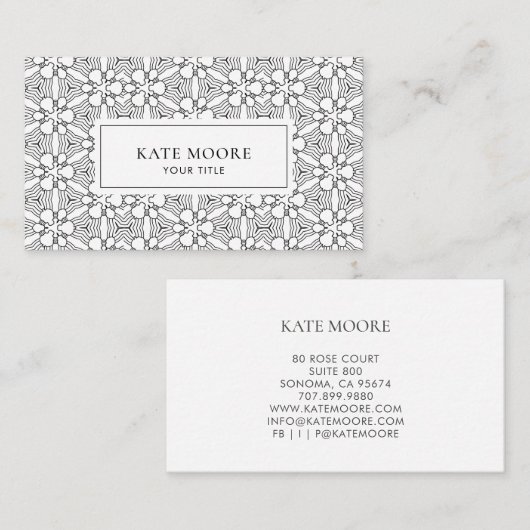 モノグラム抽象芸術幾何学模様 名刺 (正面/裏面)