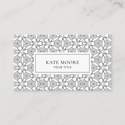 モノグラム抽象芸術幾何学模様 名刺 (正面)