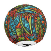 モノグラム抽象芸術民族の壁紙 野球ボール (裏面)