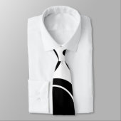 モノグラム抽象芸術白黒赤面ピンク ネクタイ (タイ)