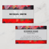 モノグラム抽象芸術絵を描赤背景 名刺 (正面/裏面)