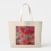 モノグラム抽象芸術赤ピンクガーリーパターン ラージトートバッグ (裏面)