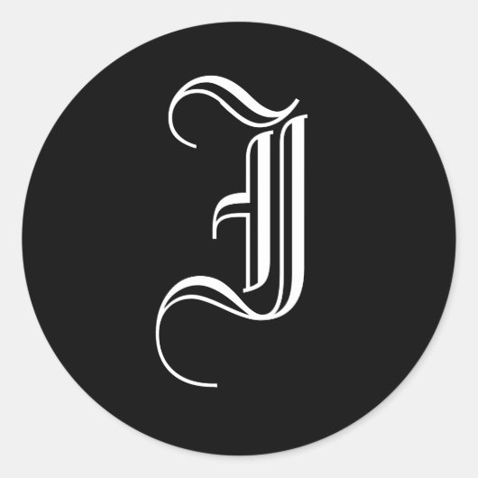 モノグラム招待状シール文字"I"旧英語 ラウンドシール (正面)