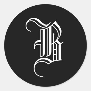 モノグラム招待状シール"B"旧英語スタイル ラウンドシール