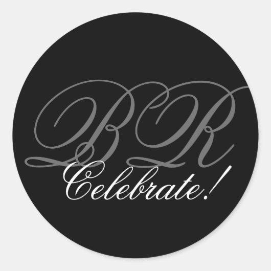 モノグラム招待状シ祝ール! ラウンドシール (正面)