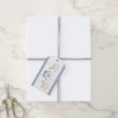 モノグラム揺動馬ベビーシャワーメッセージカード ギフトタグ (より糸付き)