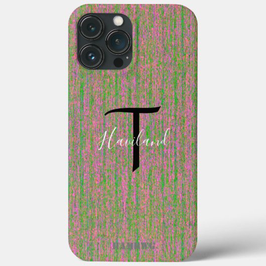 モノグラム携帯電話ケースHAMbyWG – ピンク/緑 Case-Mate iPhoneケース (裏面)