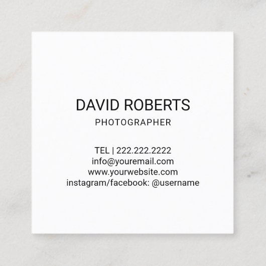 モノグラム撮影クリエイティブカメラ スクエア名刺 (裏面)