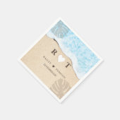 モノグラム数字カスタムビーチ結婚式カクテル スタンダードカクテルナプキン (角)