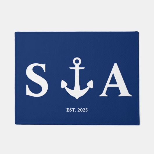 モノグラム文字いかり ドアマット (正面)