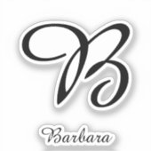 モノグラム文字と名前ステッカー シール (正面)