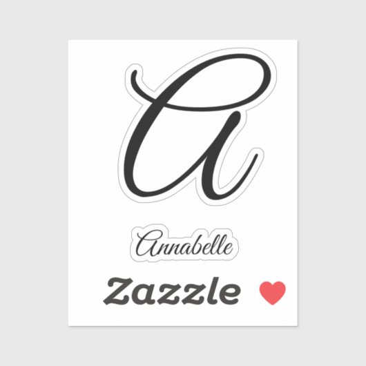 モノグラム文字と名前 シール (シート)