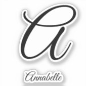 モノグラム文字と名前 シール (正面)