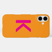 モノグラム文字イニシャルオレンジピンクカスタム色 Case-Mate iPhoneケース (裏面 (横))
