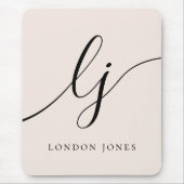 モノグラム文字エレガント書フェミニン マウスパッド (正面)