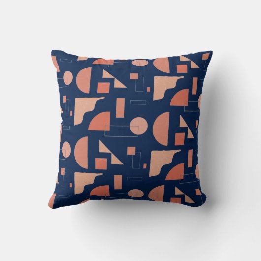 モノグラム文字モダン抽象芸術幾何学模様 クッション (裏面)