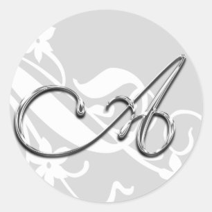 モノグラム文字結婚の封筒用シールシール ラウンドシール