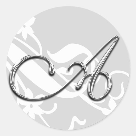 モノグラム文字結婚の封筒用シールシール ラウンドシール (正面)