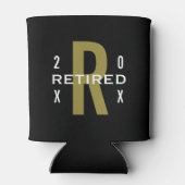 モノグラム文字退職した退職黒金ゴールドホワイト 缶クーラー (裏面)