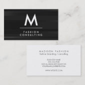 モノグラム文字 |ブラックストライプ 名刺 (正面/裏面)