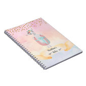 モノグラム文字 U かわいい羊のホームスクールガール ノートブック (右側)