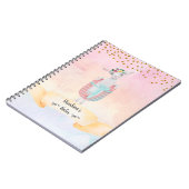 モノグラム文字 U かわいい羊のホームスクールガール ノートブック (左側)