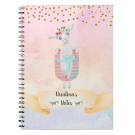 モノグラム文字 U かわいい羊のホームスクールガール ノートブック