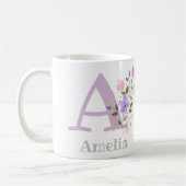 モノグラム文字Aとクリスチャン名 コーヒーマグカップ (左)