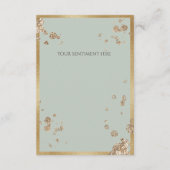 モノグラム文字A緑のフローラエレガント水色 サンキューカード (裏面)