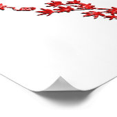 モノグラム文字A赤葉い ポスター (角)