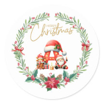 モノグラム文字A、クリスマスリース付/サンタクロース