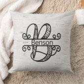 モノグラム文字B （ファミリ名） クッション (ブランケット)