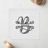 モノグラム文字B (ファミリ名) ノートカード (正面/裏面インサイチュ)